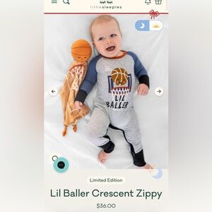 Little Sleepies Gray and Blue Basketball One Piece